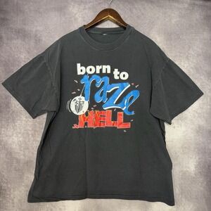 Vintage Christian Faith Graphic Shirt Men's XL Born To Raze Hell